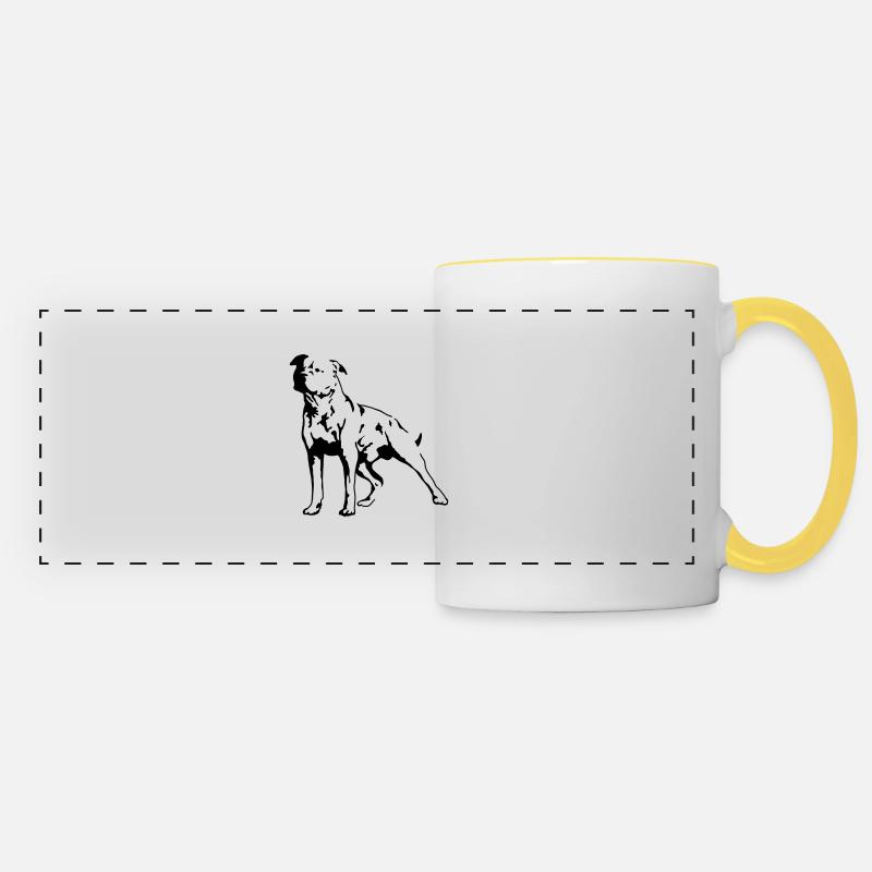 Staffordshire Terrier - Panoramic Mug - white/yellow