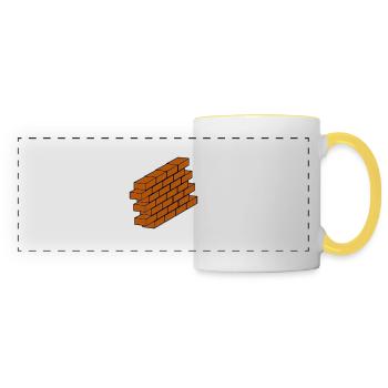 Brick wall - Panoramic Mug - white/yellow - Front