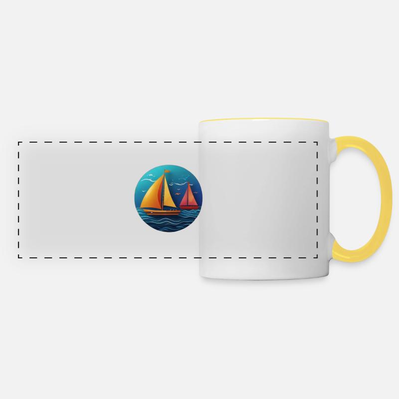 Regatta - Panoramic Mug - white/yellow