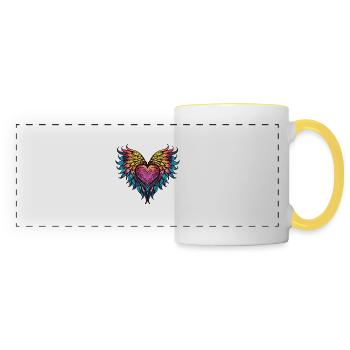 Heart Wings - Panoramic Mug - white/yellow - Front