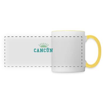 Cancún 2024 Mexique - Mug panoramique contrasté et blanc - blanc/jaune - Devant
