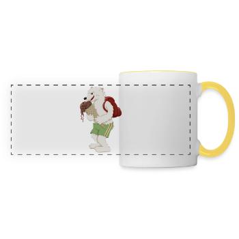 Polar Bear School Cone - Panoramic Mug - white/yellow - Front