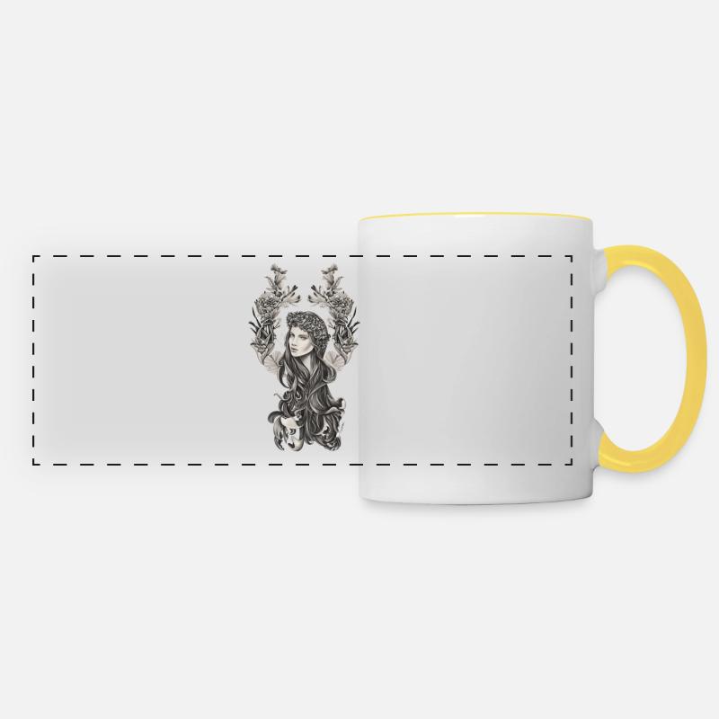 Virgo - Panoramic Mug - white/yellow