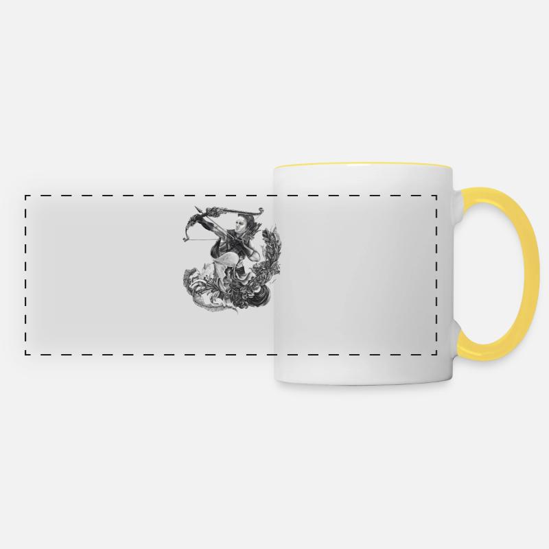 Sagittarius Zodiac - Panoramic Mug - white/yellow