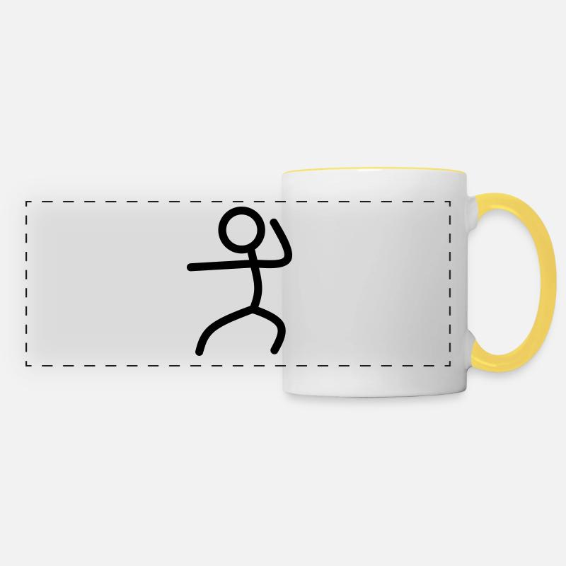 karaté - Mug panoramique contrasté et blanc - blanc/jaune