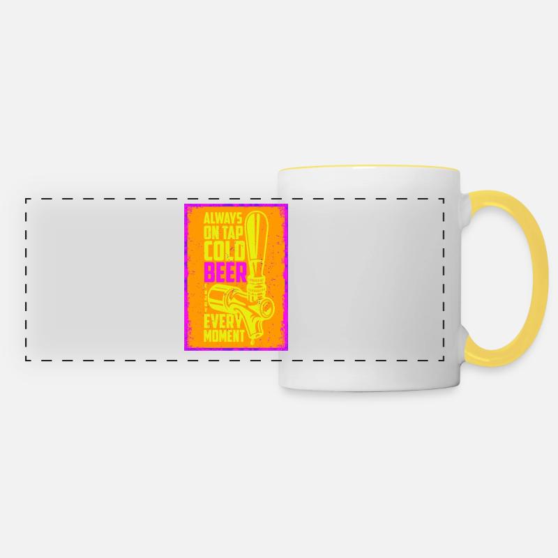 Cold beer - Cold beer - Panoramic Mug - white/yellow