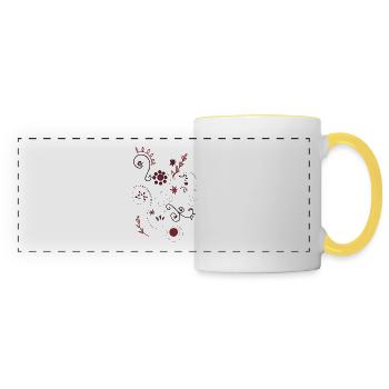 Design swirls - Panoramic Mug - white/yellow - Front