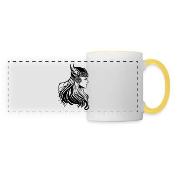 Viking Woman Warrior Viking - Panoramic Mug - white/yellow - Front