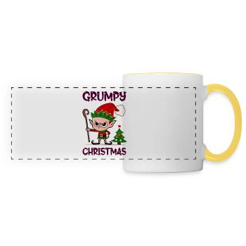 Elfe de Noël - Mug panoramique contrasté et blanc - blanc/jaune - Devant