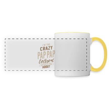 Pap-Pap fou - Mug panoramique contrasté et blanc - blanc/jaune - Devant