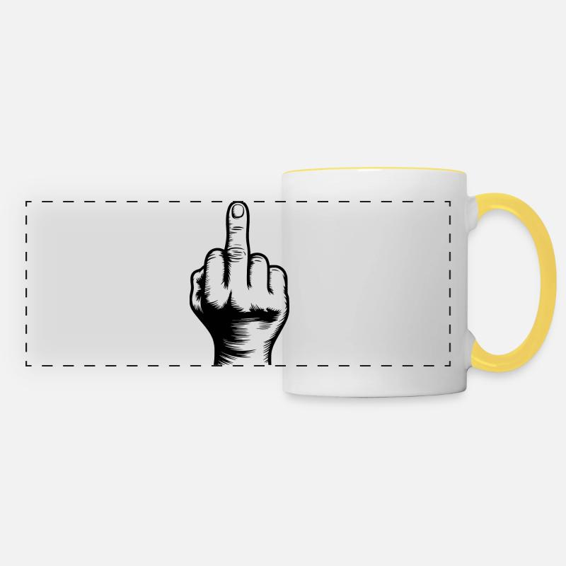 Middle finger - Panoramic Mug - white/yellow