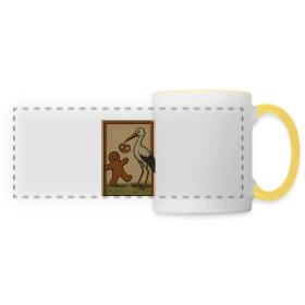 Maquette de Mug panoramique contrasté et blanc « Cigogne et Mannele Alsacien » à imprimer et personnaliser