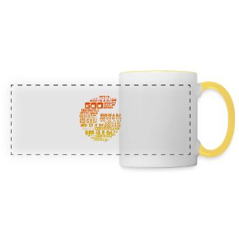 Dieu est un DJ - Mug panoramique contrasté et blanc - blanc/jaune - Devant