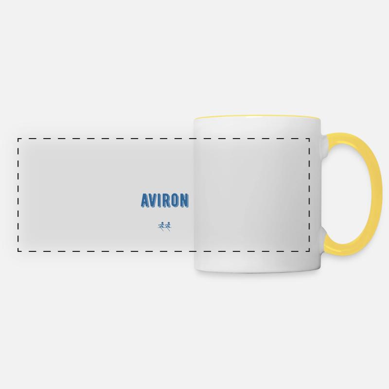 Accro à l'aviron - Mug panoramique contrasté et blanc - blanc/jaune