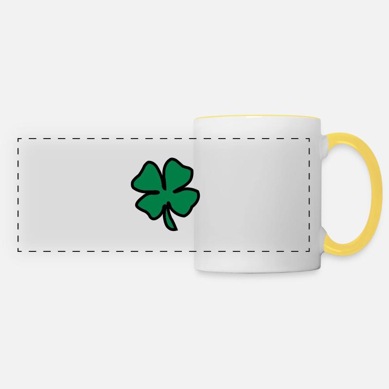 Irish Leaf two coloured - Mug panoramique contrasté et blanc - blanc/jaune