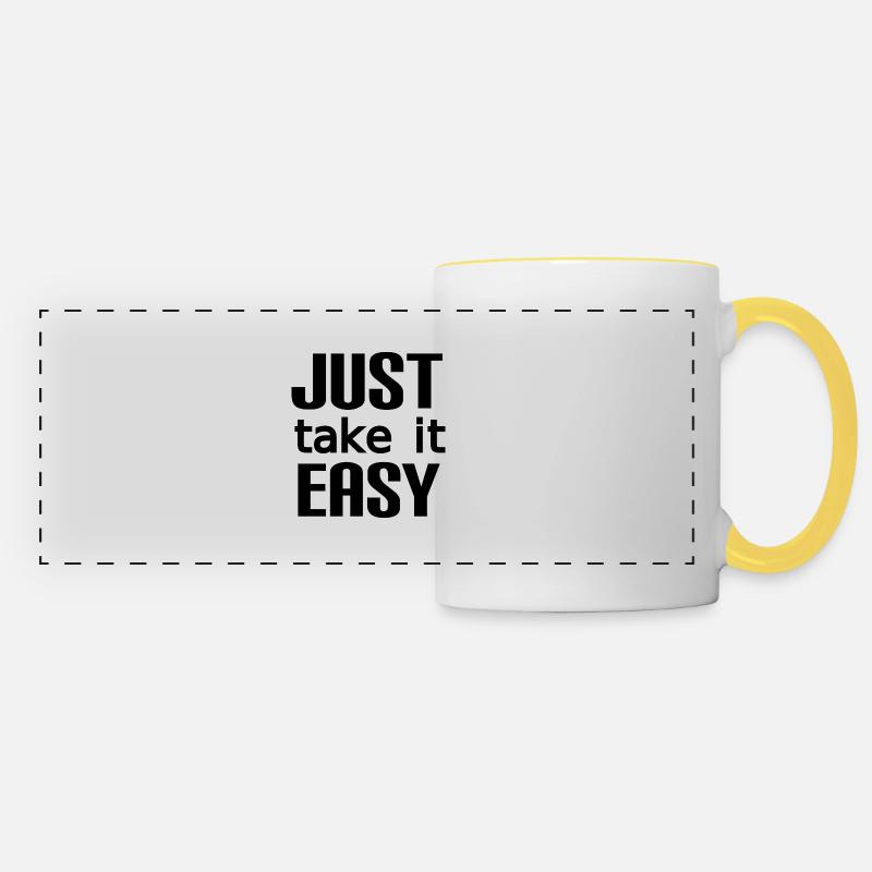 Take it easy - Panoramic Mug - white/yellow