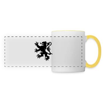Lion de Flandre chtis symbole - Mug panoramique contrasté et blanc - blanc/jaune - Devant