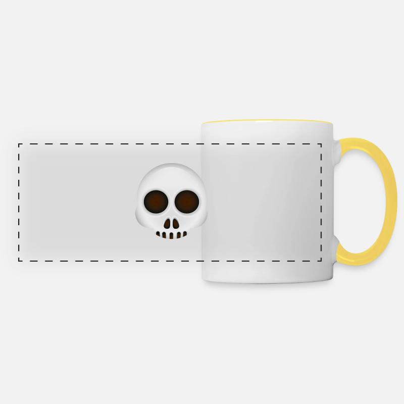 Smiley Skull - Panoramatasse - Weiß/Gelb