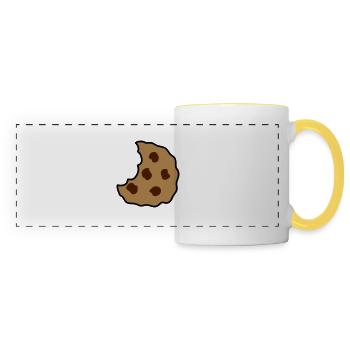 piece of bitten biscuit - Panoramic Mug - white/yellow - Front