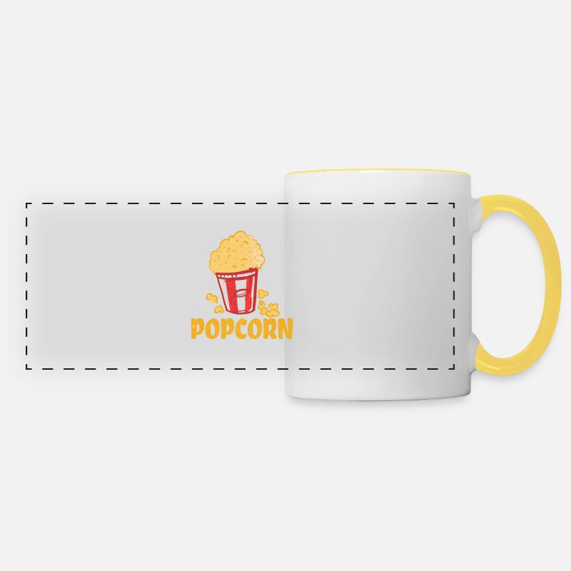 Popcorn - Mug panoramique contrasté et blanc - blanc/jaune
