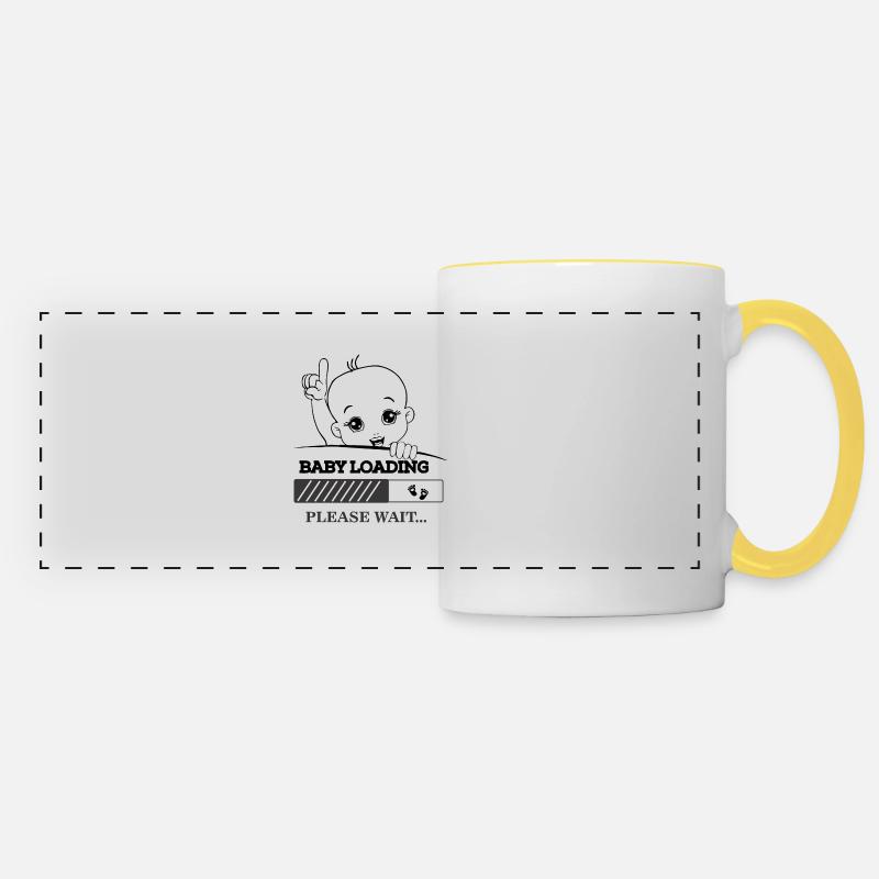 BABY LOADING - Mug panoramique contrasté et blanc - blanc/jaune