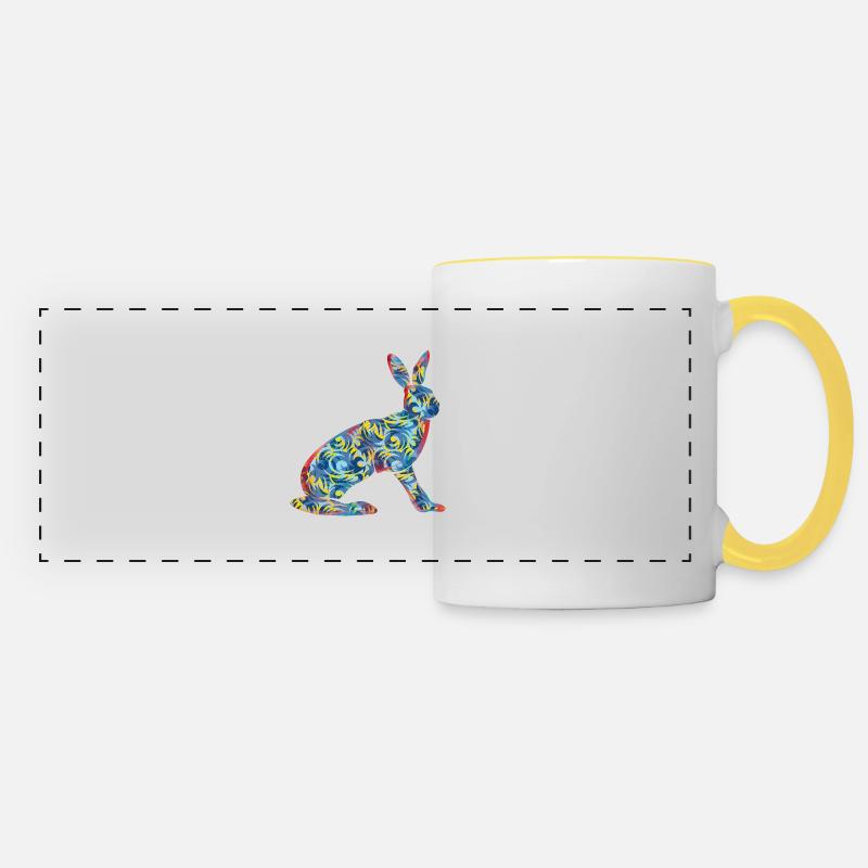 Hare - Panoramic Mug - white/yellow