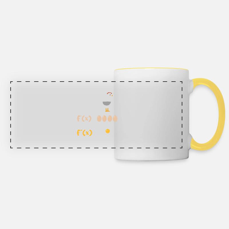 Dérivation mathématique Poulet Élève Enseignant Cadeau - Mug panoramique contrasté et blanc - blanc/jaune
