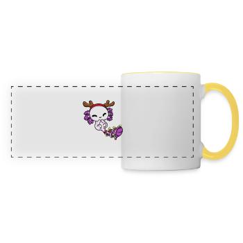 AXOLOTL NOËL DESIGN 2 - Mug panoramique contrasté et blanc - blanc/jaune - Devant