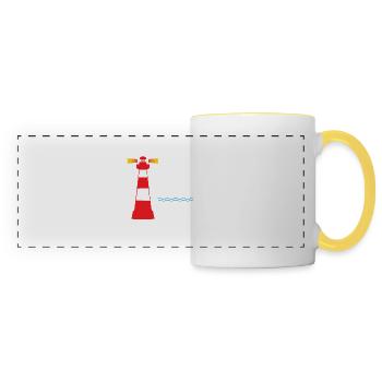 Be The Light Lighthouse - Mug panoramique contrasté et blanc - blanc/jaune - Devant