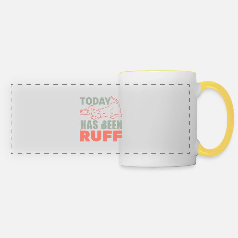 TODAY HES BEEN RUFF FUNNY - Panoramic Mug - white/yellow