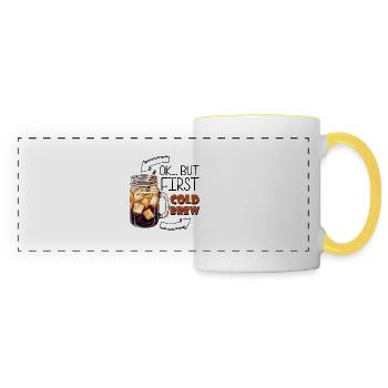 D’ACCORD... Mais première infusion froide - Mug panoramique contrasté et blanc - blanc/jaune - Devant
