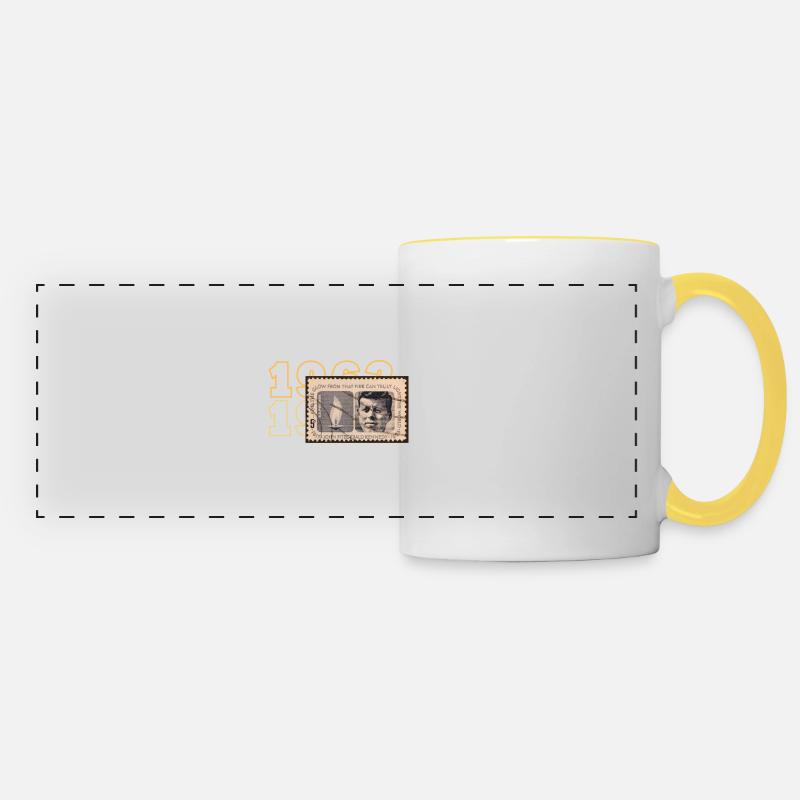Né en 1963 - Mug panoramique contrasté et blanc - blanc/jaune