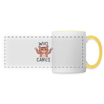 Who Cares - Panoramic Mug - white/yellow - Front