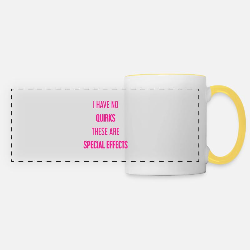 No quirks, just special effects! - Panoramic Mug - white/yellow