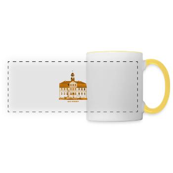 Hôtel de ville de Bad Düben Dübener Heide Kurstadt Sachsen - Mug panoramique contrasté et blanc - blanc/jaune - Devant