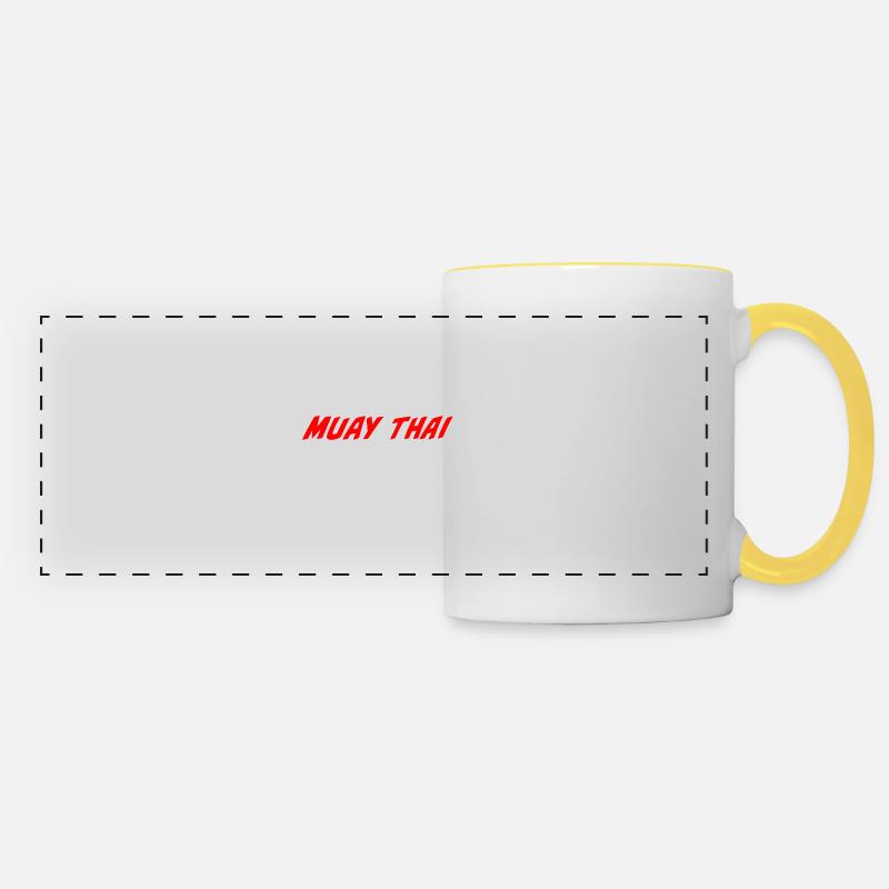 MUAY THAÏ - Mug panoramique contrasté et blanc - blanc/jaune