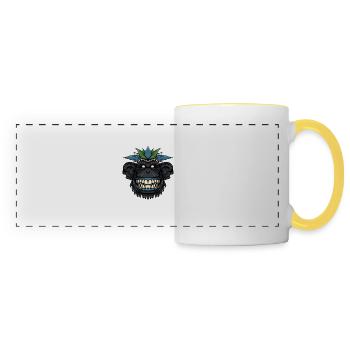 Tiki Chimpanzé - Mug panoramique contrasté et blanc - blanc/jaune - Devant