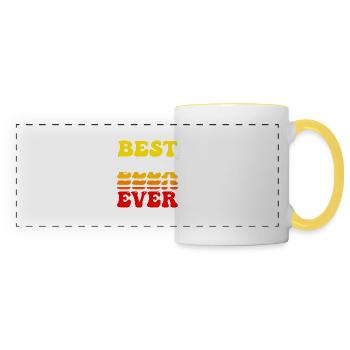 Best Ella Ever - Cute Groovy Vintage Custom Ella - Panoramic Mug - white/yellow - Front