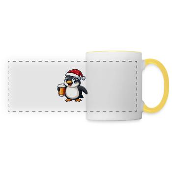 Bière de Noël Pingouin - Mug panoramique contrasté et blanc - blanc/jaune - Devant