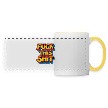 Fuck This Shit - Pas de froid, pas de filtre - Mug panoramique contrasté et blanc - blanc/jaune - Devant