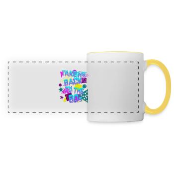 Ramenez-moi dans les années 80 - Mug panoramique contrasté et blanc - blanc/jaune - Devant