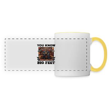 Bigfoot Feet Joke - Drôle de Sasquatch Meme - Mug panoramique contrasté et blanc - blanc/jaune - Devant