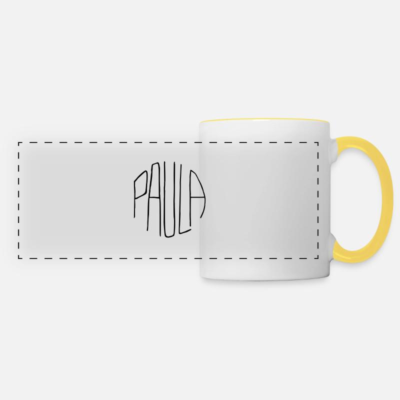 Paula - Mug panoramique contrasté et blanc - blanc/jaune