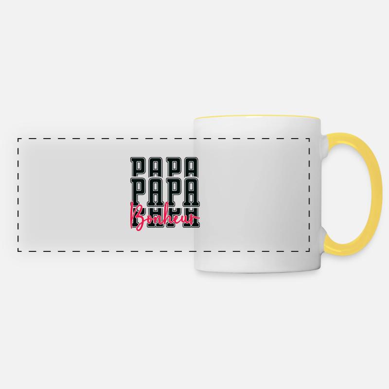 Papa Happiness - Panoramic Mug - white/yellow