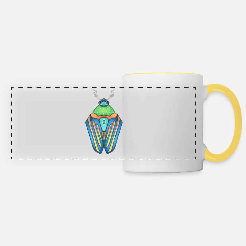 blueBeetle - Panoramic Mug - white/yellow