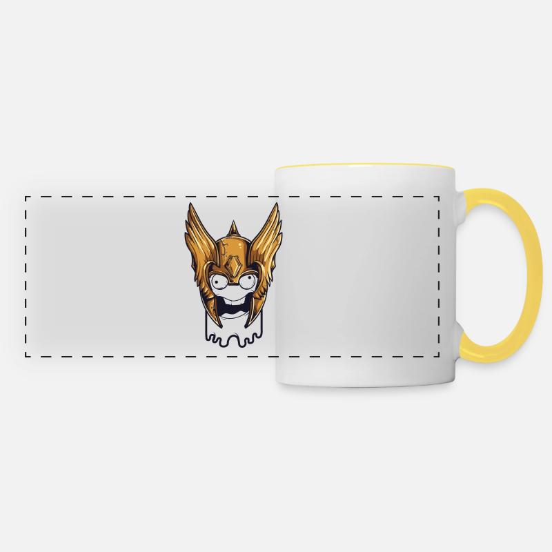 funny odin - Panoramic Mug - white/yellow