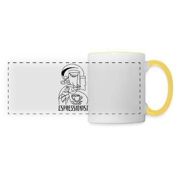 Espressionist - Espresso - Kaffee trinken - Panoramatasse - Weiß/Gelb - Vorne