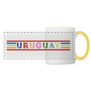 Uruguay - Mug panoramique contrasté et blanc - blanc/jaune - Devant