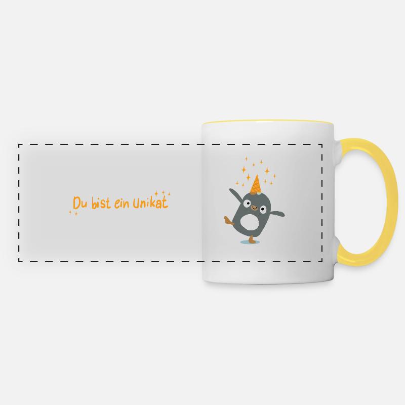 Unicorn Unique Mug - Panoramic Mug - white/yellow