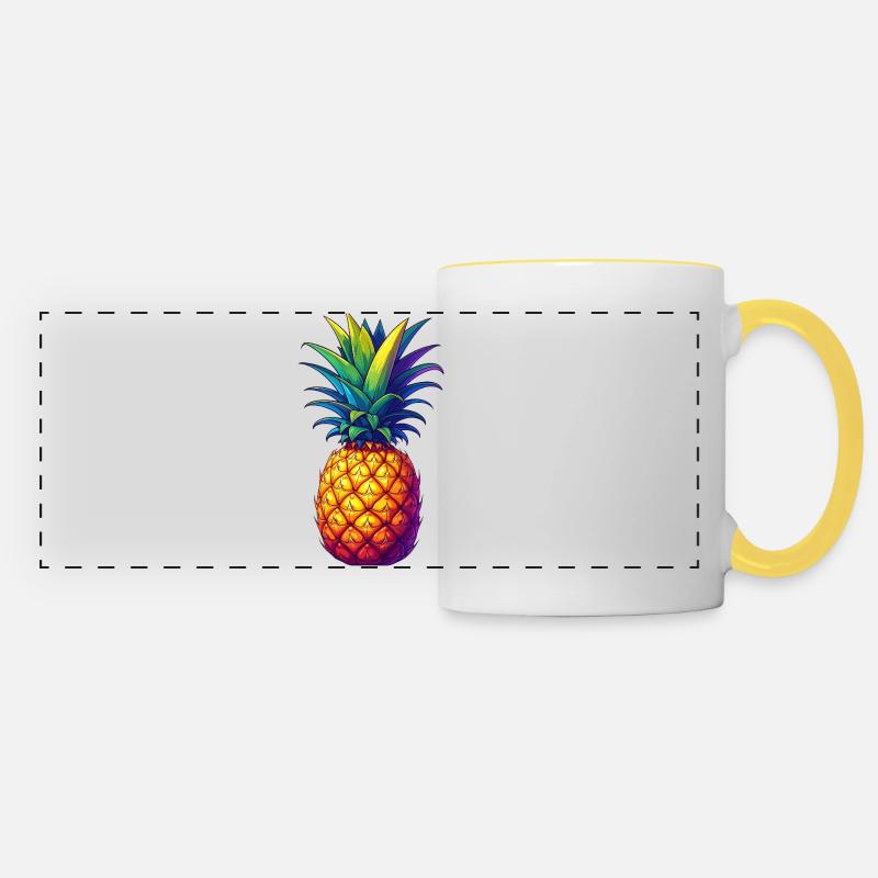 Pineapple - Panoramic Mug - white/yellow